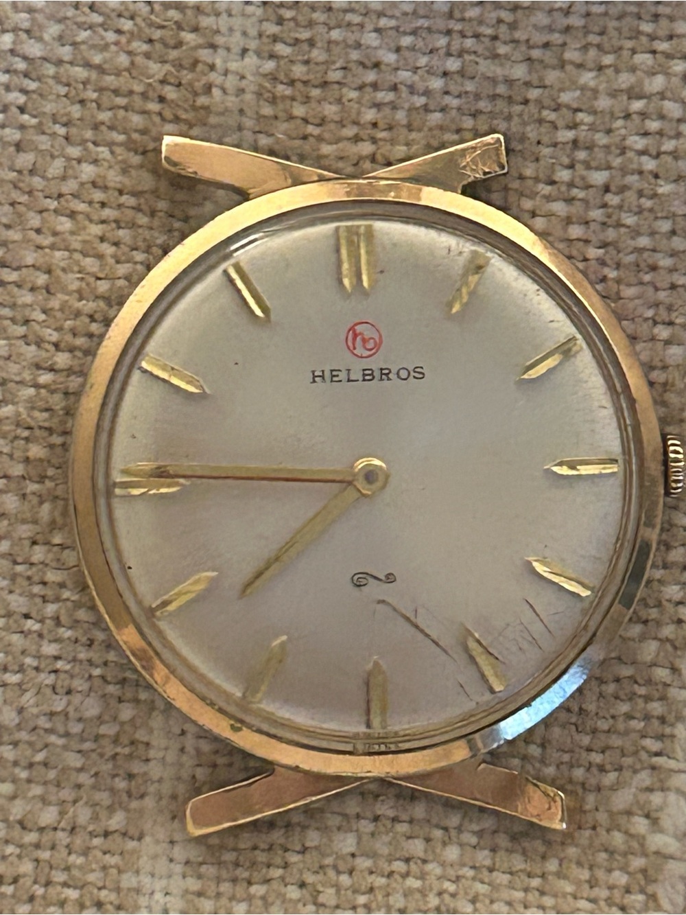Vintage Gold Helbros Men's Watch. Untested.